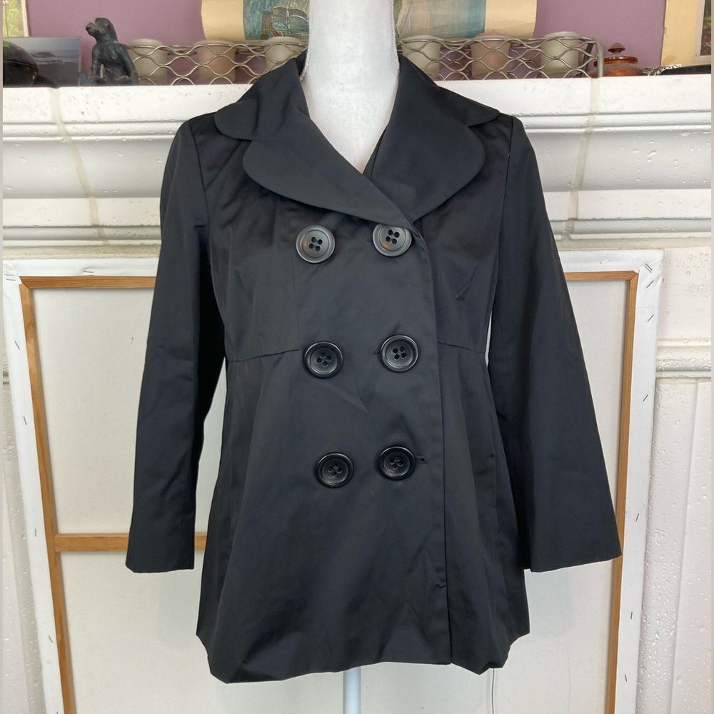 The Limited Y2K Sleek Double-Breasted Raincoat/Mini Trench w/pockets